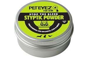PetEyez Styptic Powder for Dogs, Cats & Birds (2 oz) – Fast-Acting Blood Clotting & Bleed Stop Powder for Pet Nail Trims, Clipping & Cuts – Easy-Use Wide Mouth DIP Can – First Aid Grooming Essential