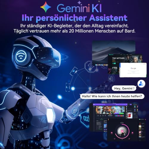 11 Inch Tablet with Keyboard, Android 16 with Gemini AI, 32GB RAM + 128GB ROM (1TB TF), 1920 x 1200 FHD 90Hz Display, Unisoc T7250 Octa-Core, 8MP + 16MP Dual Camera, Face ID, Widevine L1, 8000 mAh
