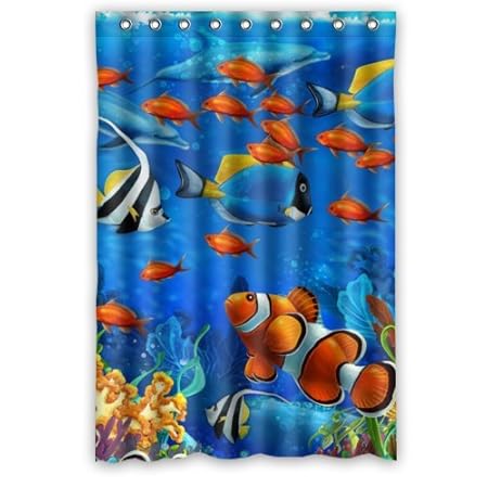Shower Curtain For Kids Underwater World Cute And Bright