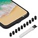 PortPlugs - Anti Dust Plugs - Compatible with iPhone 7, 8 Plus, X, XS, XR (10 Pack) - Port Cleaning Brush Included (Black) primary