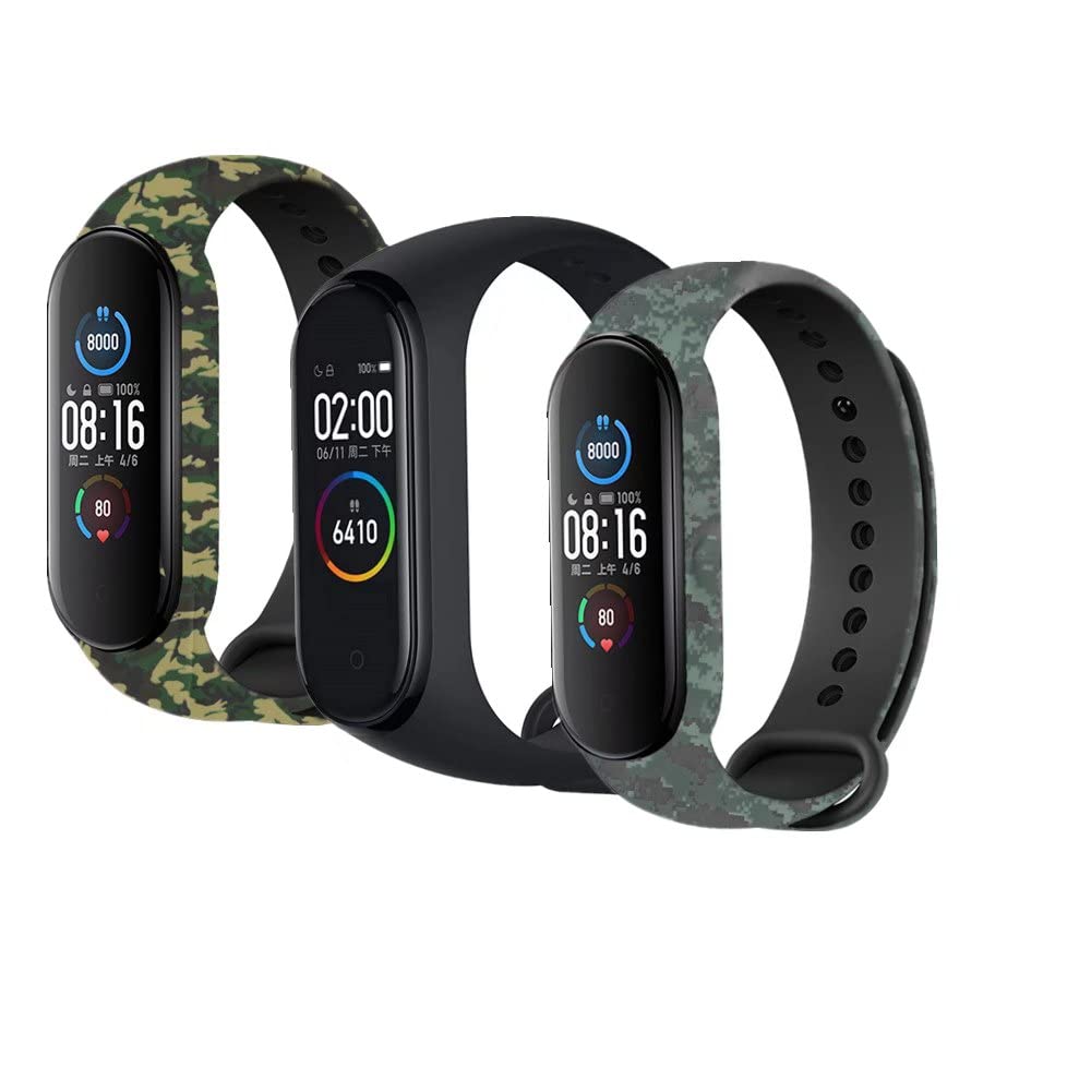 T-BLUER Compatible with Xiaomi Mi Band 7 Strap,Mi Band 6 Silicone Colorful Replacement Bands Wristband for Xiaomi Mi Band 5,No Tracker Included