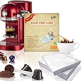 Coffee Seal Foils Pods for Nespresso,IreVoor Self Adhesive Aluminium Lid for Refilling All Nespresso Capsule 1000pcs Compatible Nespresso Capsules +10pcs Empty Capsule (1000pcs)