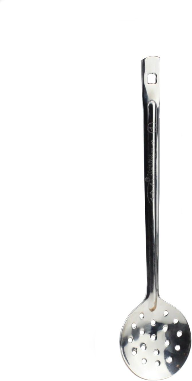 Stainless Steel Slotted Spoon Perforated Skimmer Serving Spoon - Skimmer, Strainer (Size 2: 24.5cm), Silver - Image 4
