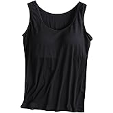 Tank Tops with Built in Bras for Women Wide Strap Camisole Shirts Scoop Neck Trendy Sleeveless Summer Tops 2026