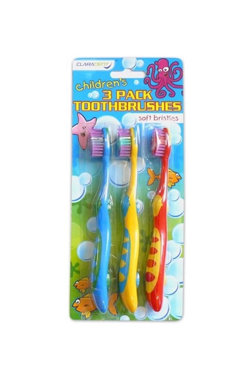 3 Pack Soft Bristle Manual Childrens Toothbrush Dental Care Grip Tooth Brush