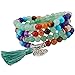 SUNYIK 7 Chakra Stone 108 Green Aventurine Wrist Mala Bracelet,Tibetan Buddhist Prayer Bead with Tassel