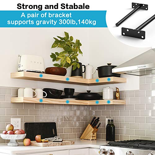 Heavy Duty Floating Shelf Brackets, 8" Hidden Shelf Brackets for