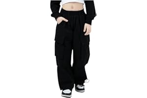 CETHRIO Cargo Pants for Girls 10-12 Summer Trendy Cute High Waisted Workout Hiking Pants Casual Baggy Quick Dry Boy Joggers