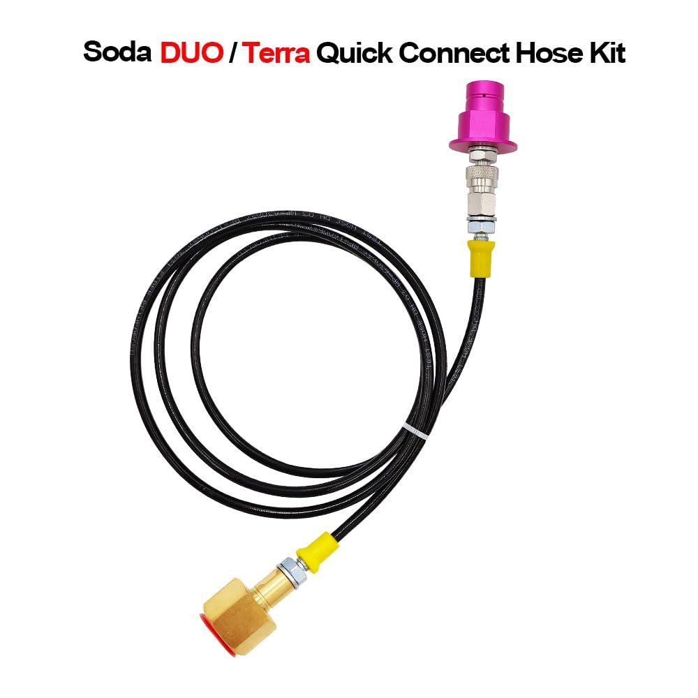 Soda Terra Machine Co2 Adapter Quick Connector Adapter Plastic Hose Compatible with Terra DUO Art Gaia Series (60inch)