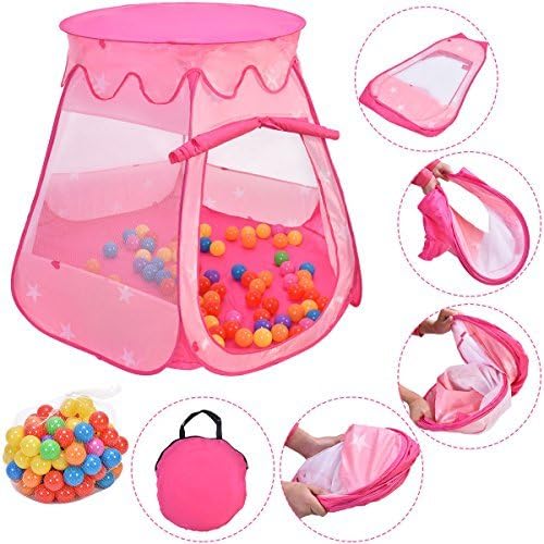 Kid Outdoor Indoor Princess Play Tent Playhouse Ball Tent Toddler Toys w/ Balls // Ideal for home, backyard, parks, parties, day care and more