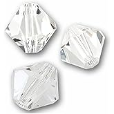 100pcs Adabele Austrian 6mm Faceted Loose Bicone Crystal Beads Crystal Clear Compatible with Swarovski Crystals 5301/5328 SSB601