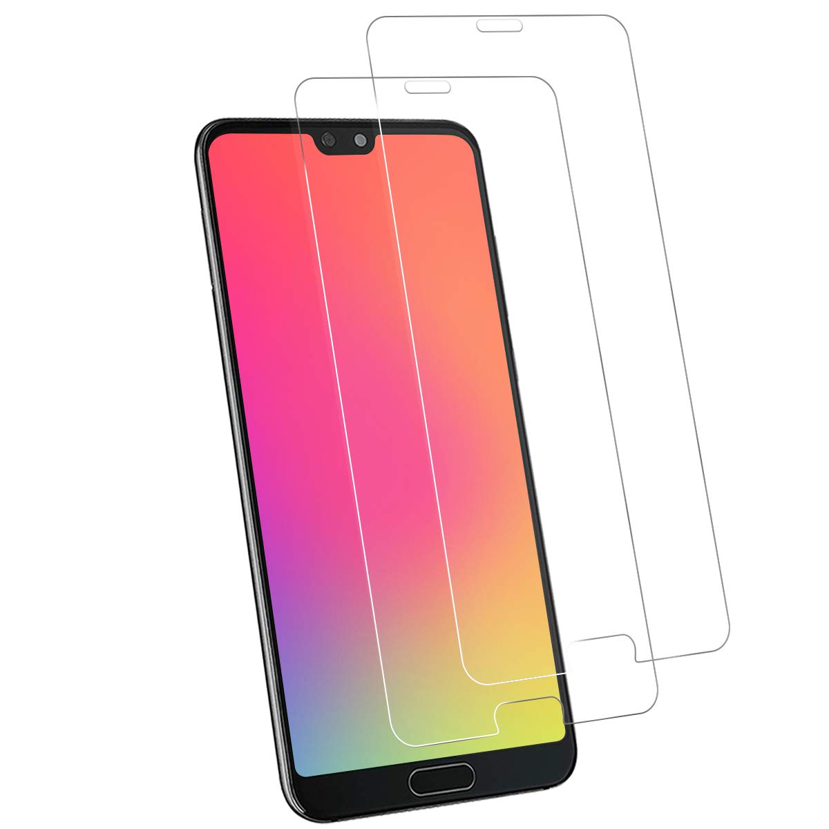 FQQLX P20 Pro Screen Protector (2 Pack), [No-Bubble] [Ultra Clear] [Scratch Resistance] [Easy-install] Tempered Glass for Huawei P20 Pro