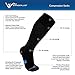 Wanderlust Everyday Use Graduated Compression Socks - Support Stockings for Men & Women - Black/Blue Medium