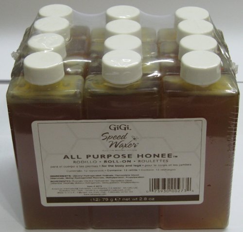 GiGi All Purpose Honee Roll-On Hair Removal Wax Refill, Pack of 12