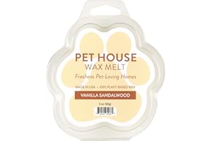 One Fur All Pet House Wax Melts - Vanilla Sandalwood Pack of 2 - Odor Eliminating, Long-Lasting Scented Wax Melts - Pet-Friendly, Natural