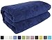 SALBAKOS 100% Turkish Cotton Jumbo Bath Sheet Towel Oversized 40x80 inch | Premium Hotel & Spa Quality, Soft, Absorbent, XL Bath Towels | Made in Turkey (Pack of 1, Navy, Jumbo Bath Sheet)