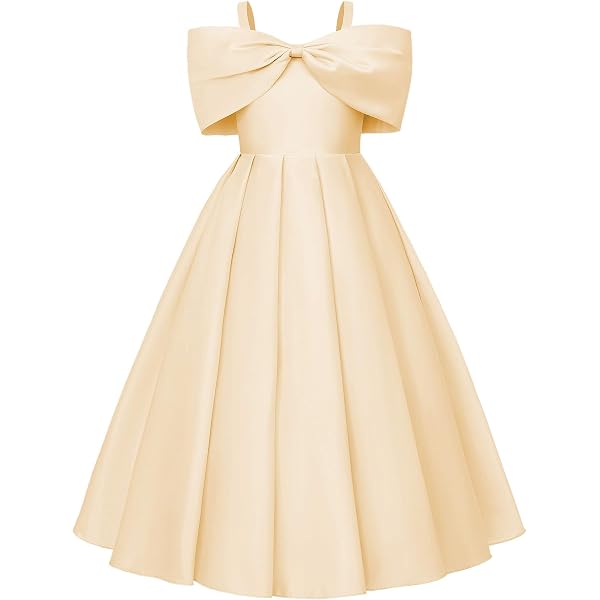 Amazon.com: Uhnice Flower Girl Formal Dress Off Shoulder Bowknot Wedding  Ball Gown (Black, 100/3 Years): Clothing, Shoes & Jewelry