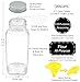 16 Glass Spice Jars Complete Set: 667 Chalkboard & Clear Printed Spice & Pantry Labels - Premier 8 fl Oz Empty Square Bottles w/ Pour/Sift & Coarse Shakers & Airtight Caps - Silicone Funnel Included