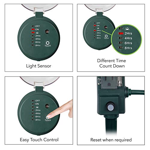 BNLINK Outdoor Power Strip Yard Stake Timer(w Remote Control) with