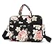 kayond Black Rose Patten water-resistant Laptop Shoulder Messenger Bag Case Sleeve for 14 Inch 14.1 Inch Laptop