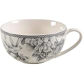 222 Fifth Adelaide Grey Soup Mug with Handle 3"