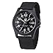 Creazy Outdoor Mens Date Stainless Steel Military Sports Analog Quartz Army Wrist Watch (Black)