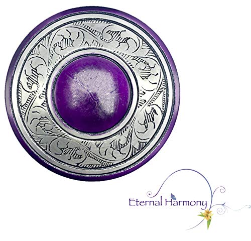 Eternal Harmony Memorial Cremation Urn for Human Ashes | Carefully Handcrafted with Elegant Finishes to Honor and Remember Your Loved One | Adult Large Size with Beautiful Velvet Bag (Purple Silver)