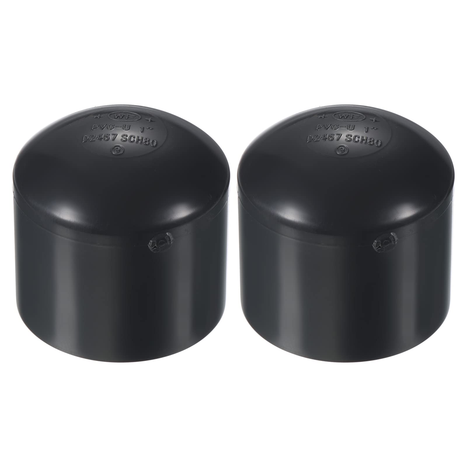 PATIKIL 1" UPVC Pipe End Cap Fitting, 2 Pack Plug Socket Adapter Smooth Finish for Build PVC Furniture DIY Garden Shelf — image 1
