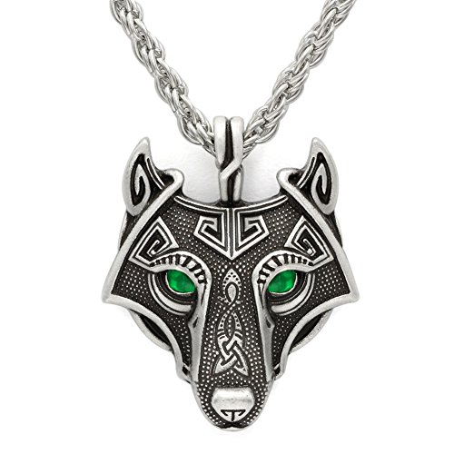 Ttkp norse vikings pendant necklace norse wolf head nec…