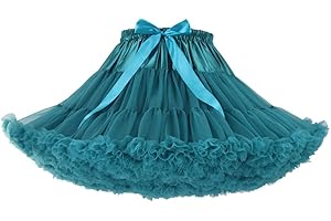 PhilaeEC Women's Elastic Chiffon Petticoat Puffy Tutu Tulle Skirt Princess Ballet Dance Pettiskirts Underskirt Multi-Layer