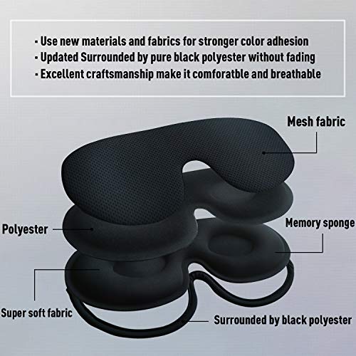 Eye Mask for Sleeping Women and Men, Sleep mask, New Upgraded 3D Contoured Sleep Mask Men & Women, Ultra Soft Breathable with Adjustable Strap 100% Blackout Eye Shades Blindfold for Complete Darkness