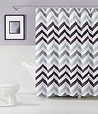GoodGram® Chevron Cotton Fabric Shower Curtain - Assorted Colors (Plum)