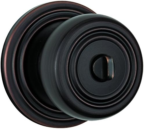 BRINKS - Webley Push Pull Rotate Bed and Bath Privacy Door Knob, Tuscan Bronze - Door Lock That Opens Hands-Free with a Push, a Pull or by Rotating