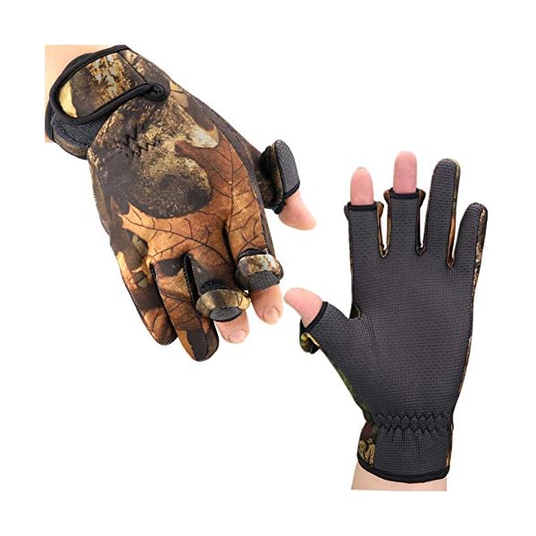 BB Hapeayou Fishing Gloves with 3 Fingerless Gloves Cover fish gloves