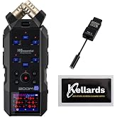 Zoom H6essential 6-Track 32-Bit Float Portable Audio Recorder Bundle with Zoom TCA-1 Timecode Adapter, Screen cleaning cloth (5-Pack)