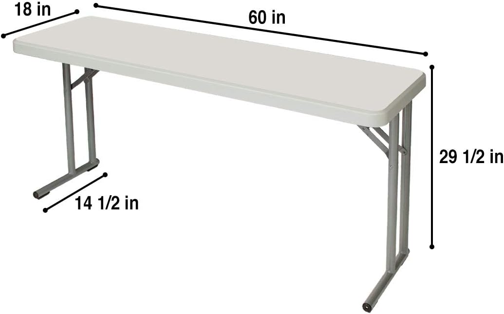OEF Furnishings 5 Foot Heavy Duty Seminar Folding Table, 18" x 60", Light Grey: Industrial & Scientific