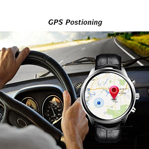 L@YC New Business Android 5.1 Smart Watch 3G Fitness Watch with SIM Card Slot,Call/SMS/Twiter/Facebook/Whatsapp/HD Touch Screen for iPhone iOS Android Phones, Black
