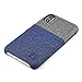 Dockem Luxe Wallet Case for iPhone X/XS: Slim Minimalist Case w/ 2 Credit Card Holder Slots: UltraGrip Canvas Style Synthetic Leather (Blue and Grey)