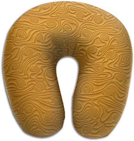 Memory Foam Neck Pillow Wood Texture Comfy Soft U-Shape Travel Pillow Head Support For Travel Office Sleeping