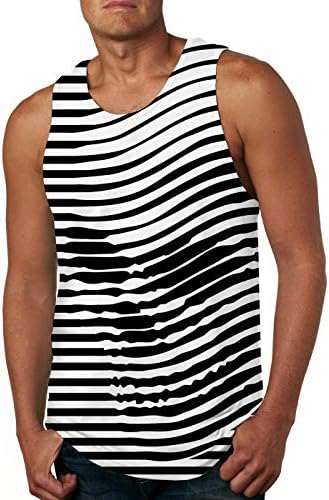 Cutemefy Men's All Over Print Sleeveless Tank Top Casual Sport Gym Vest Shirt