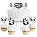 Party Like a Panda Bear - Dessert Cupcake Toppers - Baby Shower or Birthday Party Clear Treat Picks - Set of 24