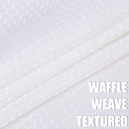 Haperlare White Tier Curtains, Waffle Woven Textured Kitchen Curtains Cafe Curtains, Waterproof Rod Pocket Half Window Treatment Curtains for Bathroom, 30" x 24", White, Set of 2 - Thumbnail 4