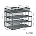 ProAid Mesh Office Desk Organizer 3-Tier Stackable Letter Tray Organizer Sorter with 3 Compartments, Black