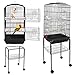 SUPER DEAL 59.3”/ 53” Rolling Bird Cage Large Wrought Iron Cage for Cockatiel Sun Conure Parakeet Finch Budgie Lovebird Canary Medium Pet House with Rolling Stand & Storage Shelf (59.3”)thumb 3