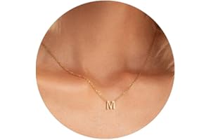 MOMOL Tiny Initial Necklace 18K Gold Plated Small Letter Necklace Personalized Name Necklace for Women