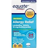 Equate Loratadine Tablets 10Mg Antihistamine Non-Drowsy 24 Hour Allergy Relief 60 Ea