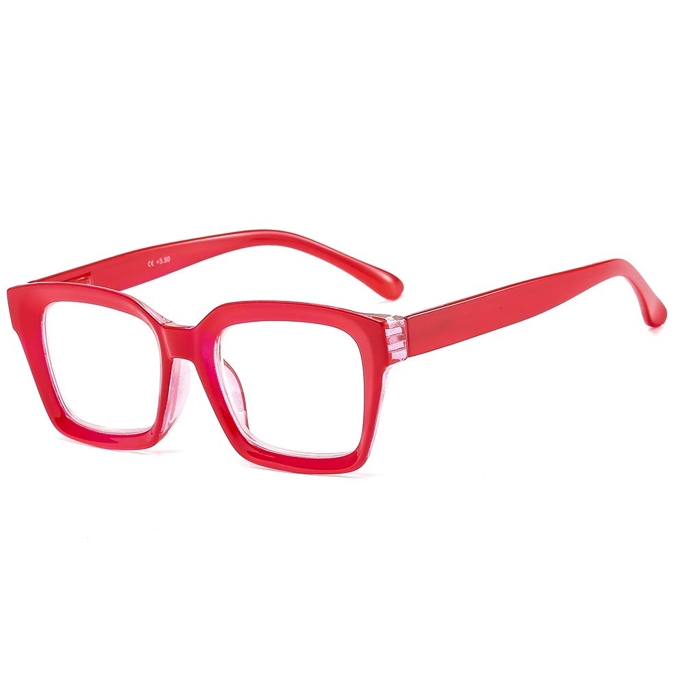 Suertree Reading Glasses,Computer Glasses Fashion Comfortable Glasses for Reading Multicolor Large Glasses Frames Spring Hinge Reader Aided Eyeglasses for Men Women BM543