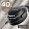 2021-Upgraded-Mpow-Type-C-Noise-Cancelling-Headphones-40H-Super-Standby-Bluetooth-50-Over-Ear-Wireless-Headset-Hi-Fi-Deep-Bass-CVC-80-Mic-35mm-AUX-Cable-for-Work-Travel-Phone-PC-TV 2021 Upgraded Mpow Type-C Noise Cancelling Headphones, 40H Super Standby, Bluetooth 5.0 Over Ear Wireless Headset, Hi-Fi…
