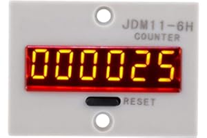 HYUDUO 6 Digits Electronic Counter, Counting Range LED Digital Display Counter Relay Non Voltage Counter for Various Input Counts Magnetic Switch (AC/DC24V)