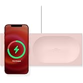 elago Charging Tray Compatible with MagSafe Charger, Compatible with iPhone 16/15/14/13/12, AirPods Wireless Case and Other Wireless Charging Phones [Sand Pink] [Charging Cable Not Included]